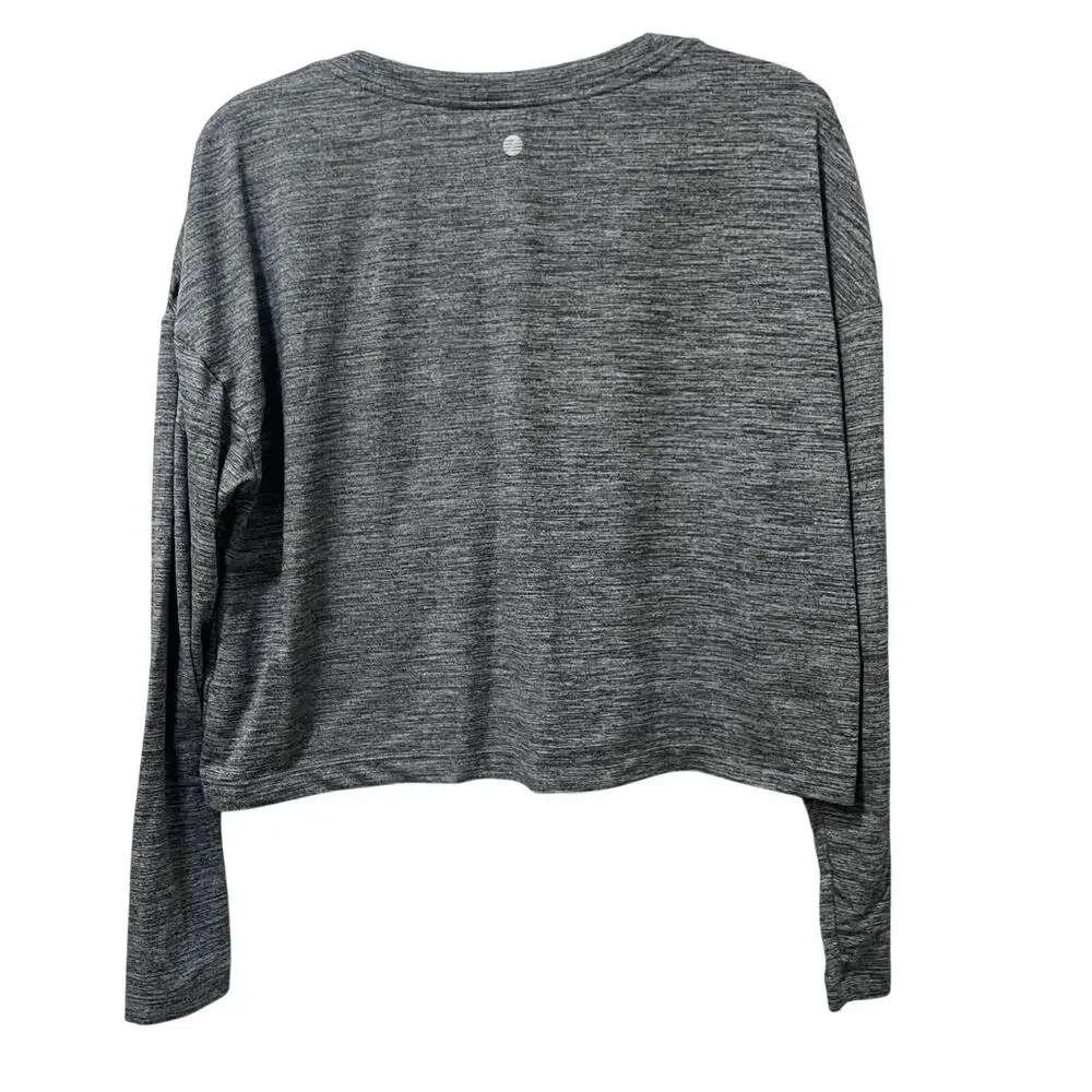 Zella Active Cropped Long Sleeve Top Heather Gray XS - Picture 4 of 9